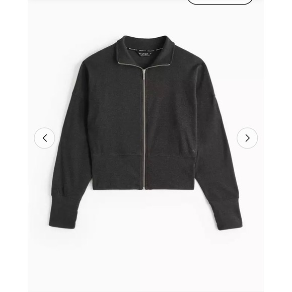 Dark Grey Very Soft Yoga Full Zip Funnel Neck XL Workout Athletic Athlesiure - Picture 2 of 6